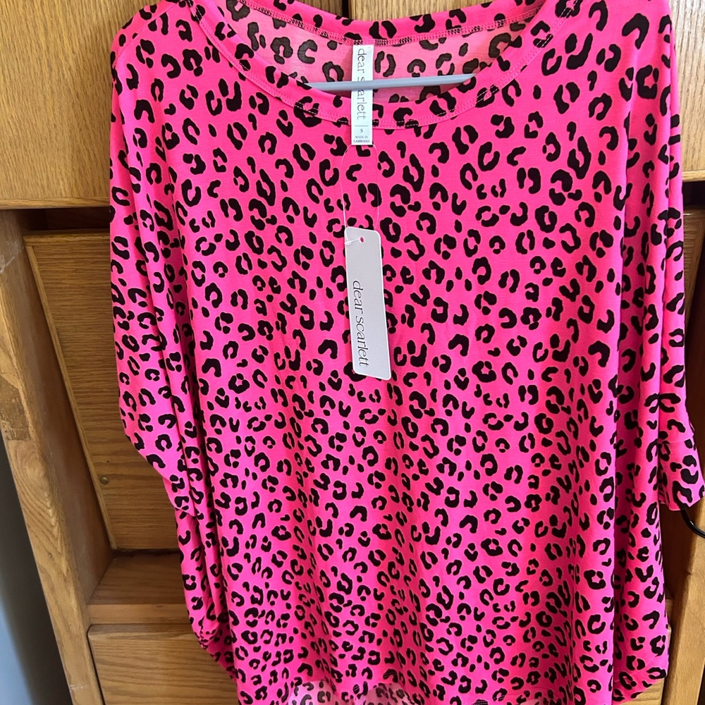 NWT dear Scarlett pink leopard small